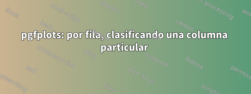 pgfplots: por fila, clasificando una columna particular