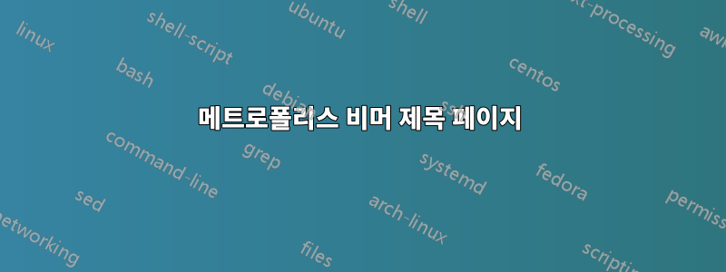 메트로폴리스 비머 제목 페이지