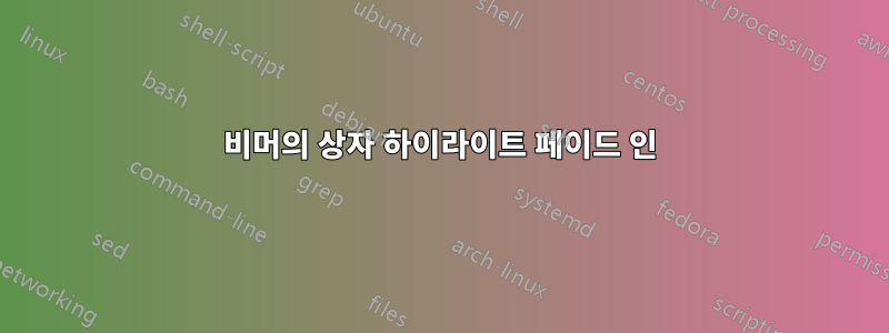 비머의 상자 하이라이트 페이드 인