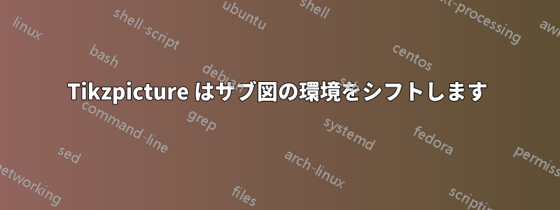 Tikzpicture はサブ図の環境をシフトします