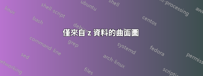 僅來自 z 資料的曲面圖