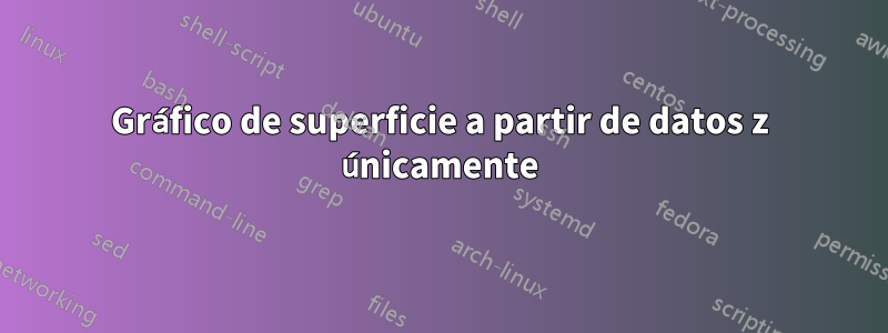 Gráfico de superficie a partir de datos z únicamente