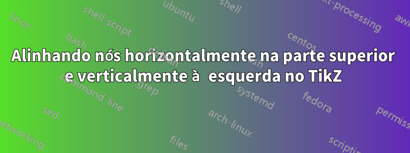 Alinhando nós horizontalmente na parte superior e verticalmente à esquerda no TikZ