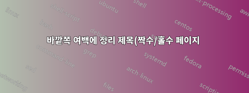 바깥쪽 여백에 정리 제목(짝수/홀수 페이지)