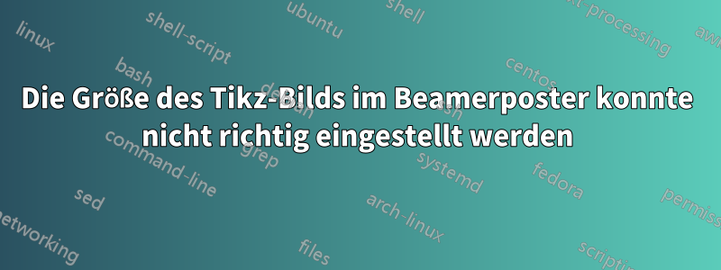 Die Größe des Tikz-Bilds im Beamerposter konnte nicht richtig eingestellt werden