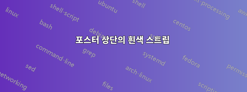 포스터 상단의 흰색 스트립