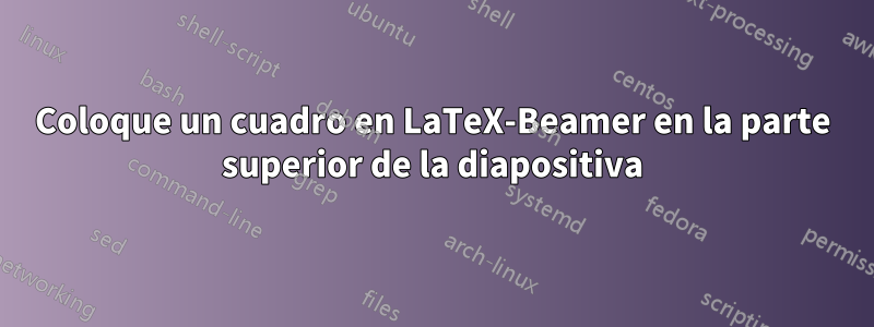 Coloque un cuadro en LaTeX-Beamer en la parte superior de la diapositiva