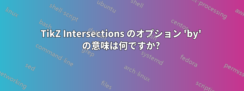 TikZ Intersections のオプション 'by' の意味は何ですか?