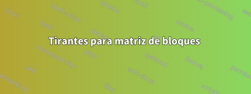 Tirantes para matriz de bloques