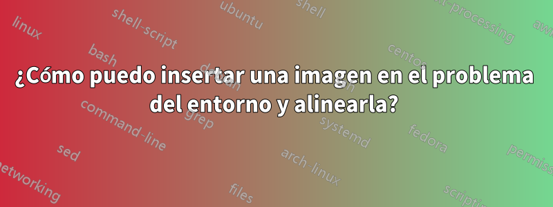 ¿Cómo puedo insertar una imagen en el problema del entorno y alinearla?