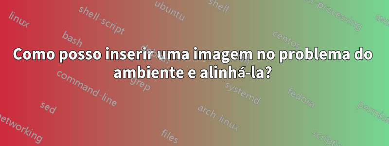 Como posso inserir uma imagem no problema do ambiente e alinhá-la?