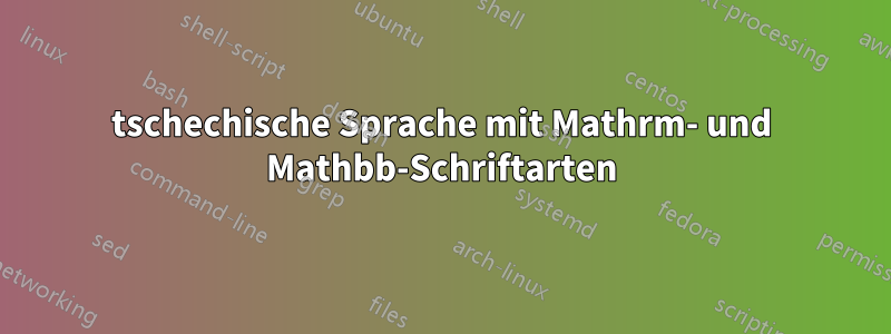 tschechische Sprache mit Mathrm- und Mathbb-Schriftarten