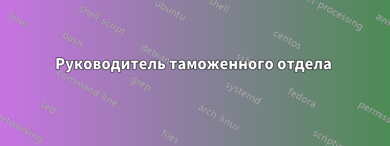 Руководитель таможенного отдела