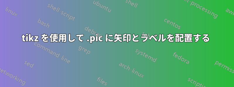 tikz を使用して .pic に矢印とラベルを配置する