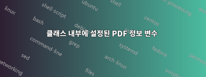 클래스 내부에 설정된 PDF 정보 변수