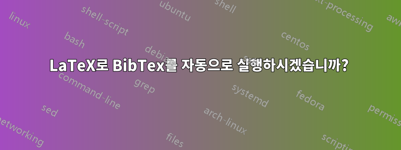 LaTeX로 BibTex를 자동으로 실행하시겠습니까?