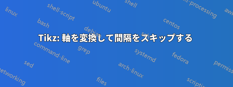 Tikz: 軸を変換して間隔をスキップする