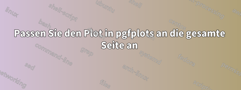 Passen Sie den Plot in pgfplots an die gesamte Seite an