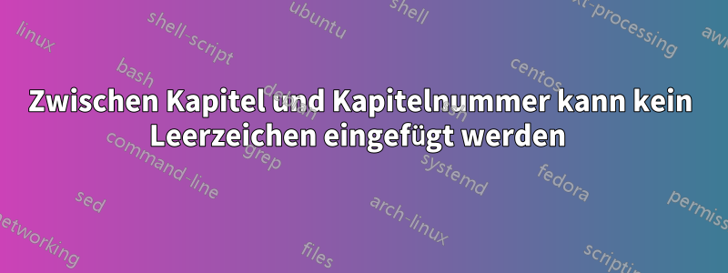 Zwischen Kapitel und Kapitelnummer kann kein Leerzeichen eingefügt werden 