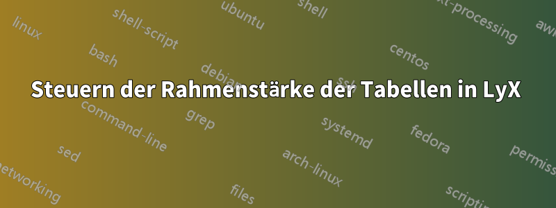 Steuern der Rahmenstärke der Tabellen in LyX