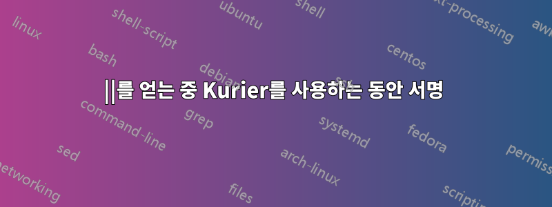 ||를 얻는 중 Kurier를 사용하는 동안 서명