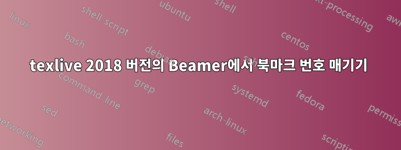 texlive 2018 버전의 Beamer에서 북마크 번호 매기기