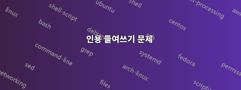 인용 들여쓰기 문제