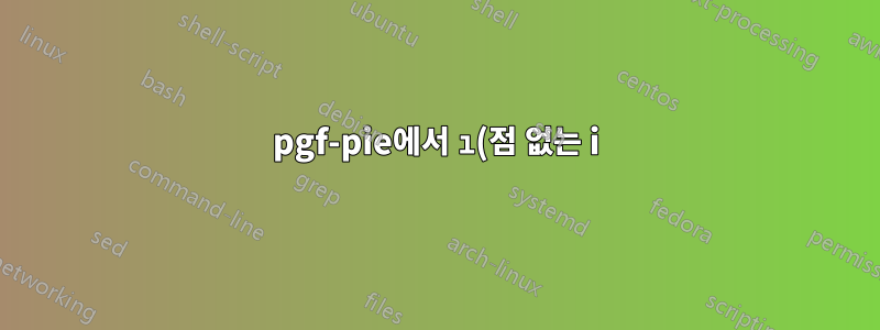 pgf-pie에서 ı(점 없는 i) 문자를 쓰는 방법
