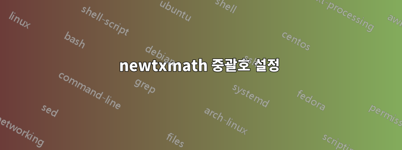 newtxmath 중괄호 설정