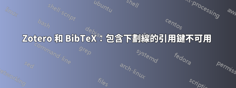 Zotero 和 BibTeX：包含下劃線的引用鍵不可用