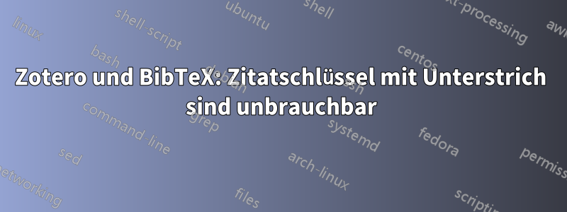 Zotero und BibTeX: Zitatschlüssel mit Unterstrich sind unbrauchbar