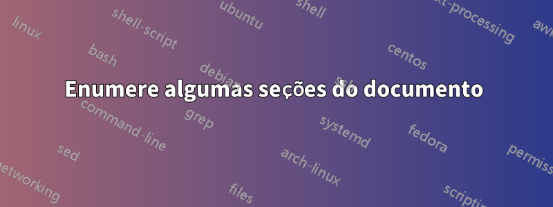 Enumere algumas seções do documento