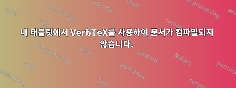 내 태블릿에서 VerbTeX를 사용하여 문서가 컴파일되지 않습니다.