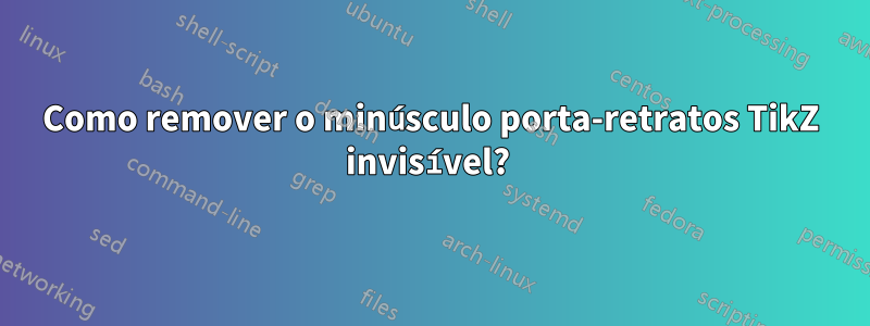 Como remover o minúsculo porta-retratos TikZ invisível? 