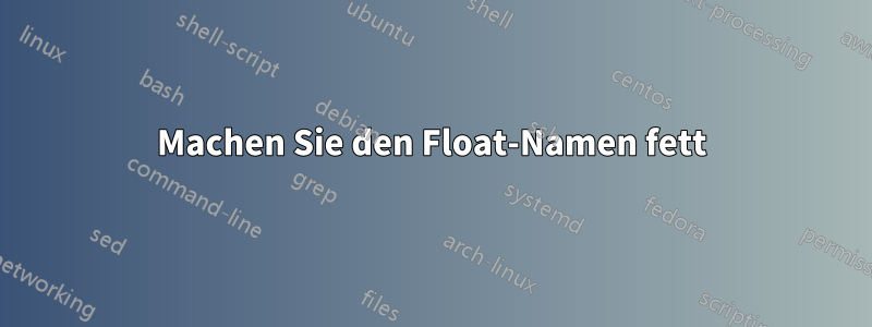 Machen Sie den Float-Namen fett