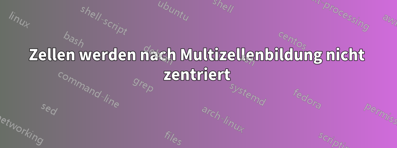 Zellen werden nach Multizellenbildung nicht zentriert