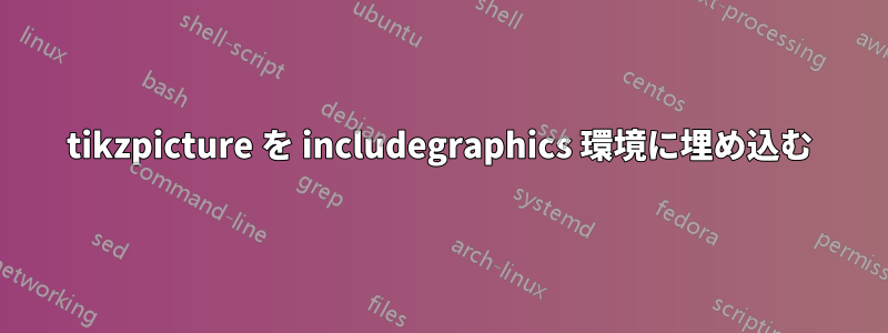 tikzpicture を includegraphics 環境に埋め込む