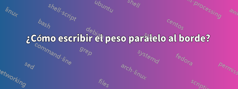 ¿Cómo escribir el peso paralelo al borde?