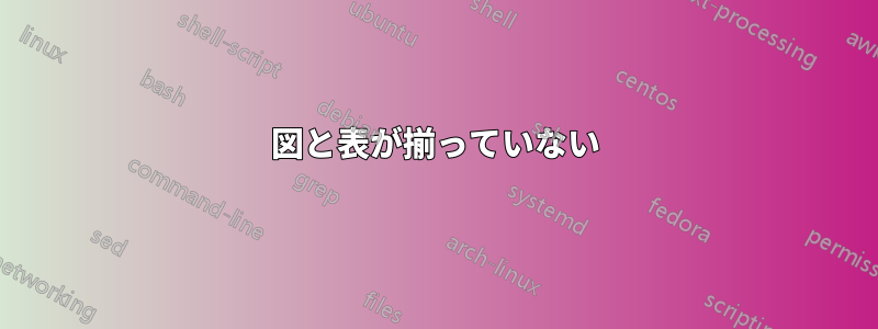 図と表が揃っていない