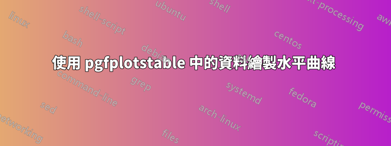 使用 pgfplotstable 中的資料繪製水平曲線