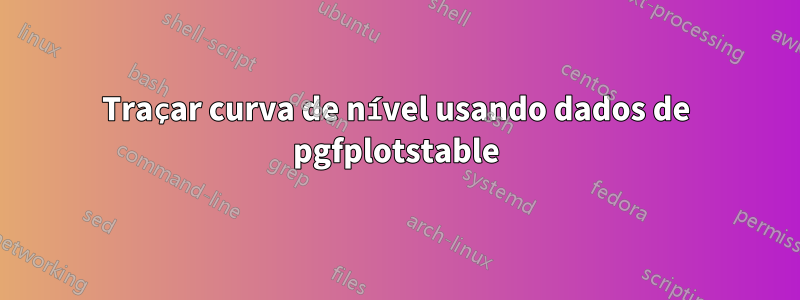 Traçar curva de nível usando dados de pgfplotstable