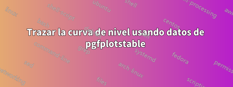 Trazar la curva de nivel usando datos de pgfplotstable