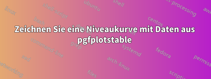 Zeichnen Sie eine Niveaukurve mit Daten aus pgfplotstable