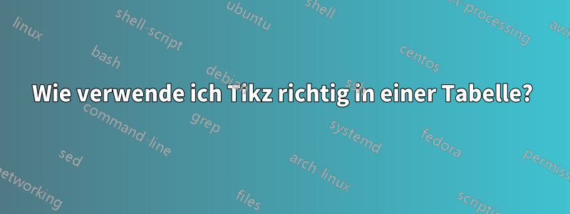 Wie verwende ich Tikz richtig in einer Tabelle?