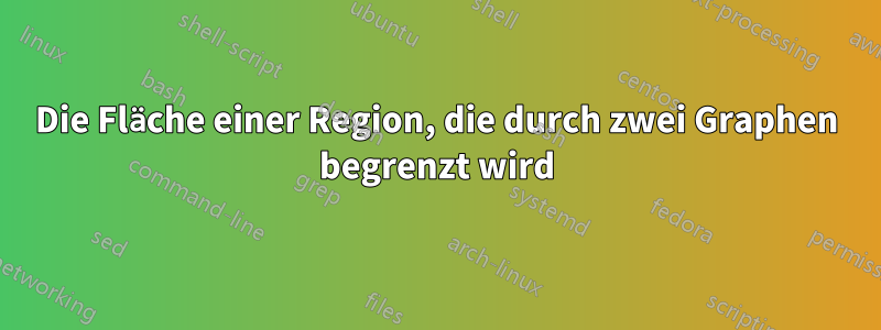 Die Fläche einer Region, die durch zwei Graphen begrenzt wird