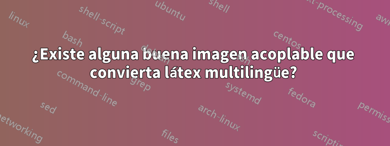 ¿Existe alguna buena imagen acoplable que convierta látex multilingüe?