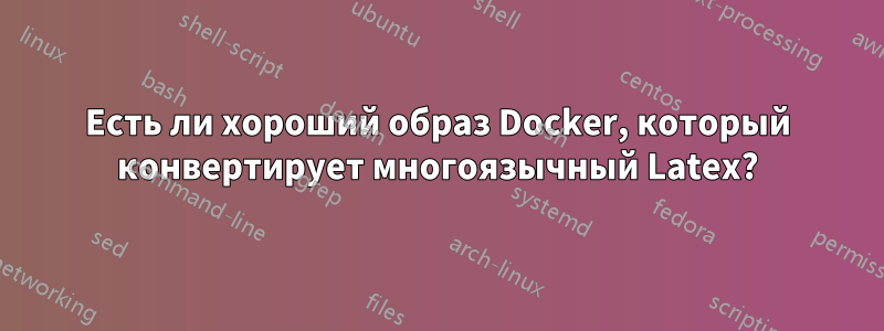 Есть ли хороший образ Docker, который конвертирует многоязычный Latex?