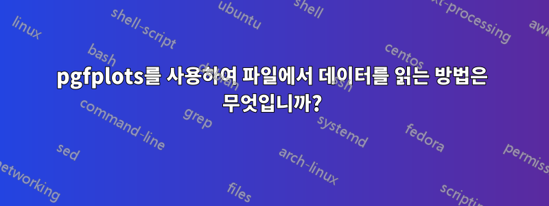 pgfplots를 사용하여 파일에서 데이터를 읽는 방법은 무엇입니까?