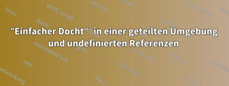 "Einfacher Docht" in einer geteilten Umgebung und undefinierten Referenzen