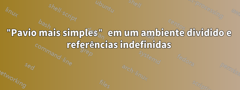 "Pavio mais simples" em um ambiente dividido e referências indefinidas